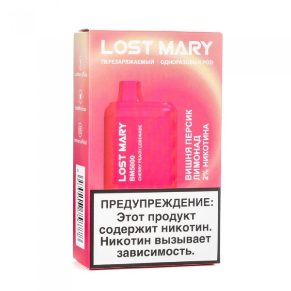 Lost Mary Cherry Peach Lemonade Вишня персик лимонад, 5000 тяг в Сочи
