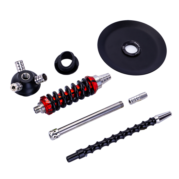 Кальян Mamay Customs Coilover Micro Чёрно Красный Сплеш в Сочи