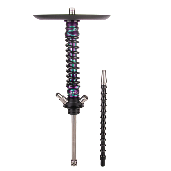 Кальян Mamay Customs Coilover Mini  Фиолетово Бирюзовый Сплеш Чёрный в Сочи