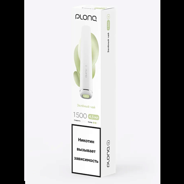 Электронка Plonq Plus 1500 Зеленый Чай 1500 затяжек в Сочи